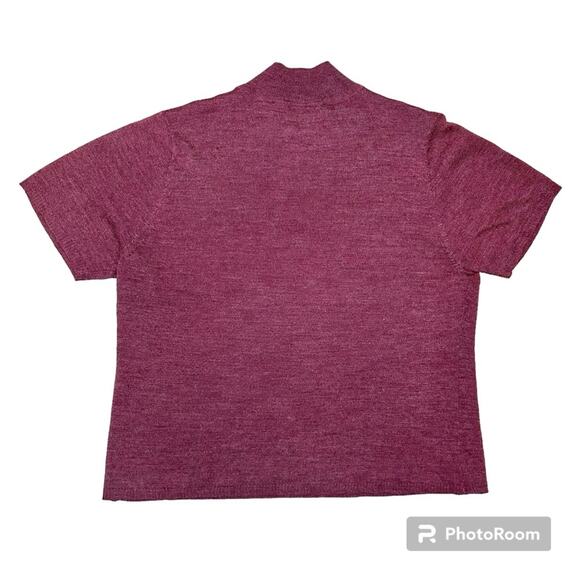 Sag Harbor Lightweight Short Sleeve Mock Neck Heather Red Purple Sweater Size XL - Picture 3 of 4